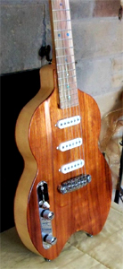Lefty Cicada with Koa Top and Pistachio Fingerboard by Rock Beach Guitars www.rockbeachguitars.com USA